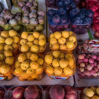 fruit offered for sale at a street stall in Nazareth