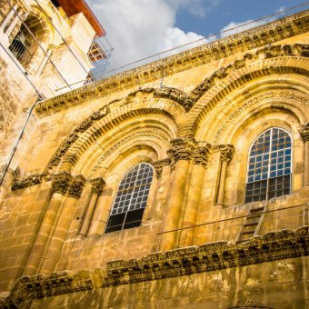 Detail of Church of the Holy Sepulchre in Old City of Jerusalem