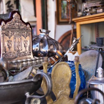 An old Menorah in an antique store